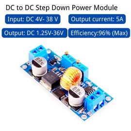 XL4015 DC-DC Buck Converter LAOMAO Adjustable Voltage Converter 5A 8-36V to 1.25-32V Power Module Compatible with Arduino Raspberry Pi