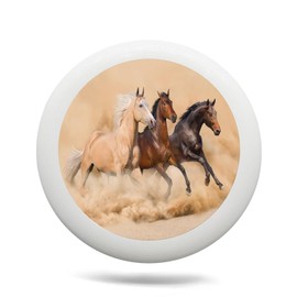Uanvaha Horse Ultimate Sport Discs 175g Running Horses Galloping Dust Outdoor Flying Disc for Backyard, Beach, Park, Camping
