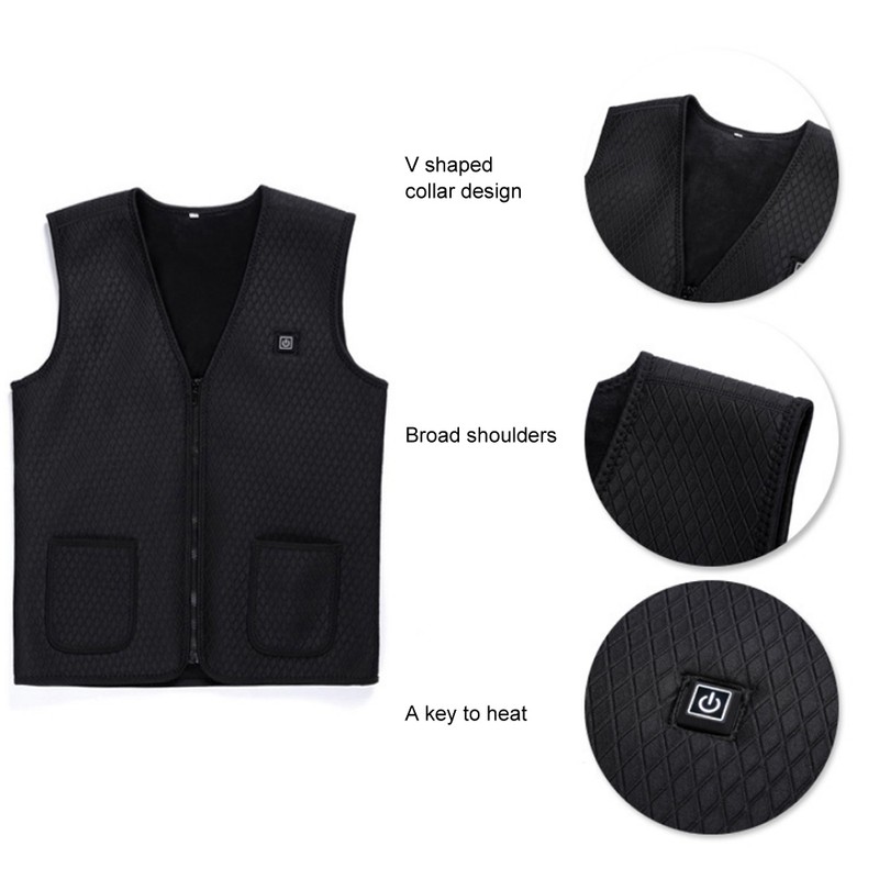 Intelligent Electric Heating Vest Washable Adjustable Warm Keeping Thermal Waistcoat