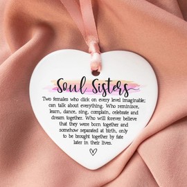 Soul Sister Gifts for Women - Soul Sister Ornament, Soul Sister Gift Keepsake, Friends Christmas Ornament for Women, Friendship Gifts for Best Friend, Bestie, Friend Group, BFF