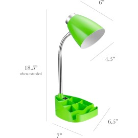 Simple Designs 18.5" Compartmental Desk Lamp - Green