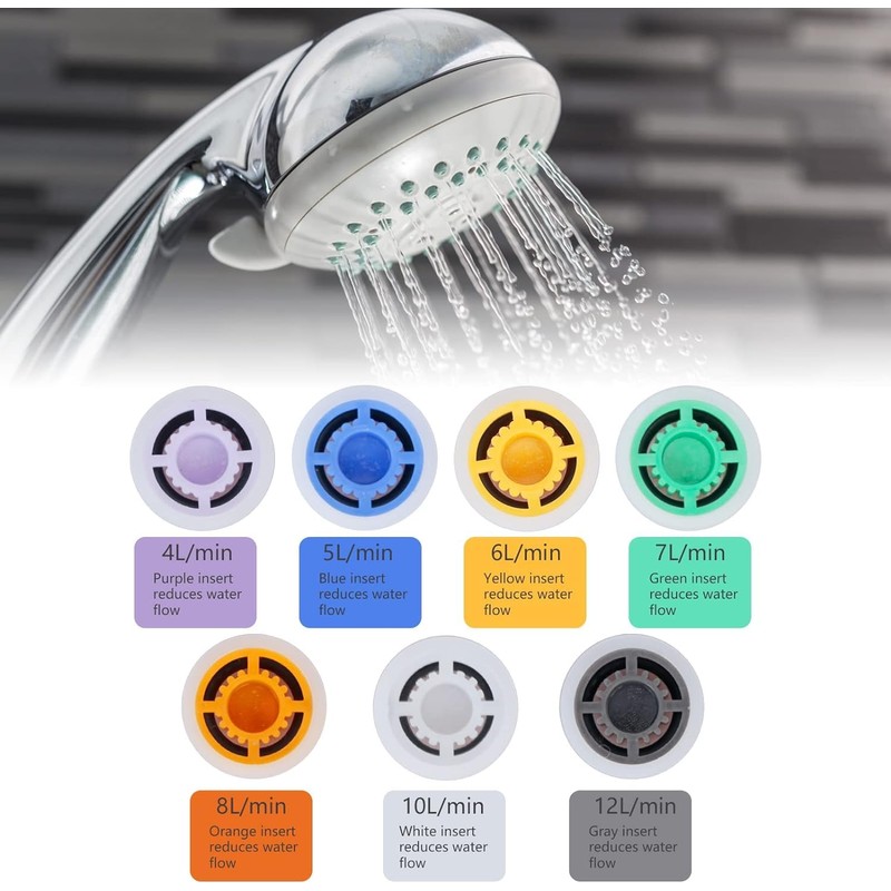 Shower Flow Reducer Limiter Set, Shower Flow Restrictor,Water Saver Tap