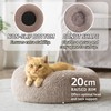 SEOUGEE Calming Donut Cat Bed, Fluffy Plush Round Dog Bed,