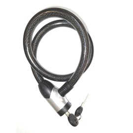 TERF® Heavy Duty Bicycle Cable Lock 800mm (0.8 Meter) Long and 15mm Thick Spiral Steel Cable with Vinyl Cable Cover Ideal for Electric Bike Cycle Garage Door Gate and Out Door Equipment - Pack of 1