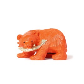 Beams Japan Salmon Bear Piggy Bank, Orange