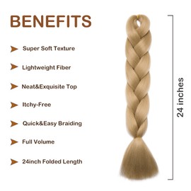 Ombre Braiding Hair 5 Packs/Lot 24inch Synthetic Jumbo Braiding Hair Extension Synthetic African Box Braids Crochet Twist Braided hair Blond