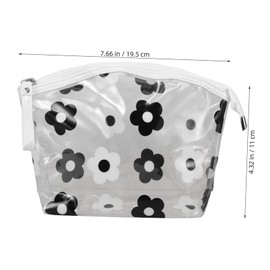Healvian Clear Travel Toiletry Bag Cosmetic Pouch with Floral Design Stylish Clear Makeup Bag for Women Men Easy to Clean Travel Storage