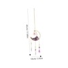 KONTONTY Crystal Rainbow Moon Shaped Stones Sun Catcher Wind Chime