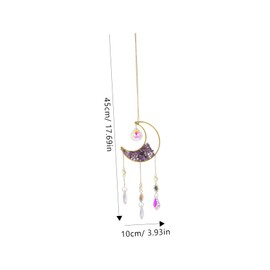 KONTONTY Crystal Rainbow Moon Shaped Stones Sun Catcher Wind Chime Beautiful Hanging Crystals for Home Decoration Aesthetic Decor and Unique Ideas