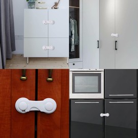 10 Pack Child Safety Locks for Kitchen Cupboards - Easy Install Baby Proof Cabinet and Drawer Locks