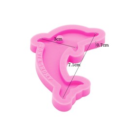 Super Glossy Dolphin-Shape Resin Mold Animal Style Silicone Molds DIY Epoxy and Resin Craft Molds Keychains Mould Fondant Mold Pendant Mold Jewelry Making with Hole