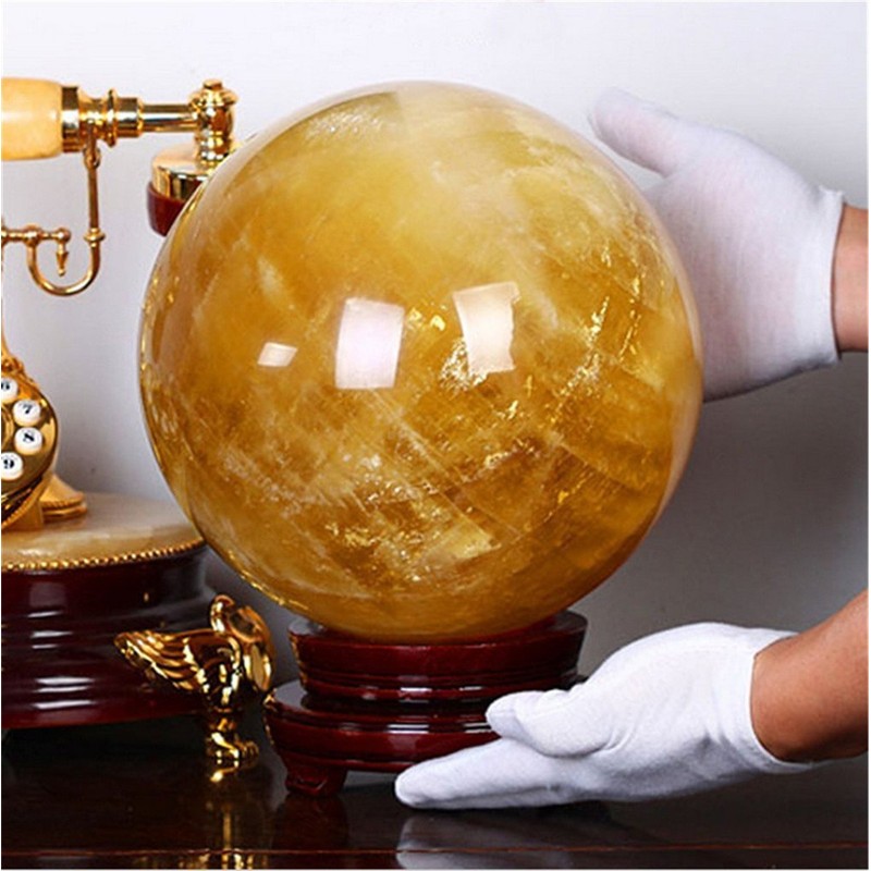 Citrine Round Citrine Topaz Citrine Crystal Ball Purifying Ripple Crystal