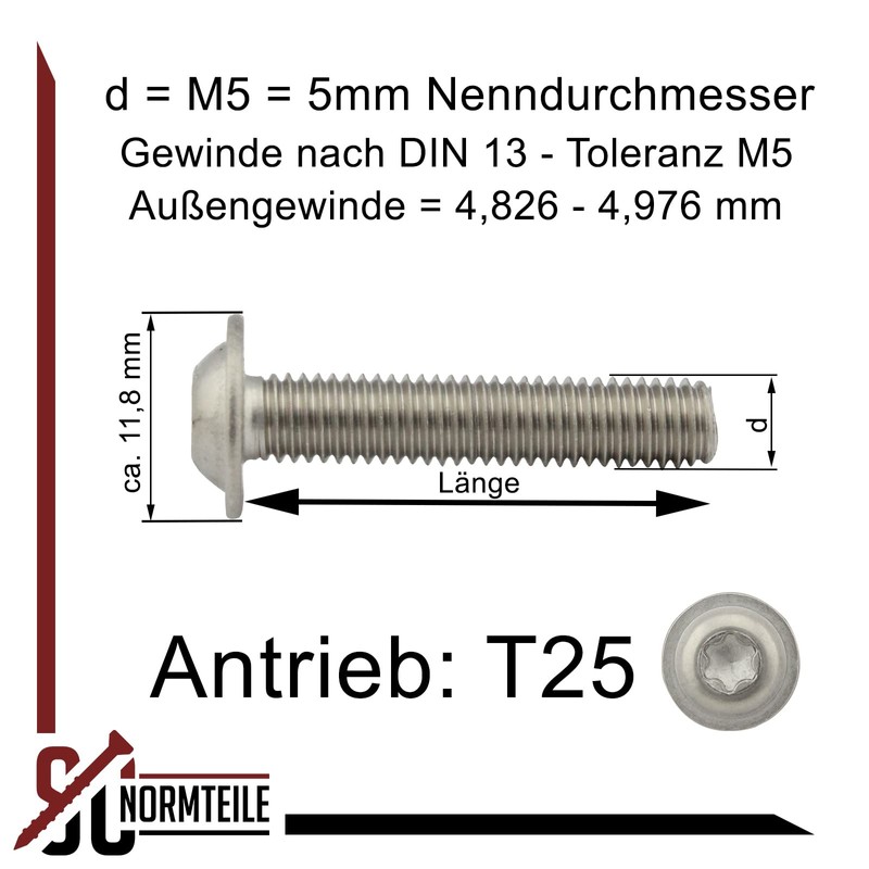 Pan Head Screws with Flange and Hexalobular Socket (ISR) -