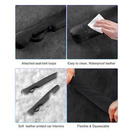 Homaupt Leather Car Seat Gap Filler Universal for Car Truck SUV to Block The Gap Between Seat and Console Stop Things from Dropping 2 Sets Black