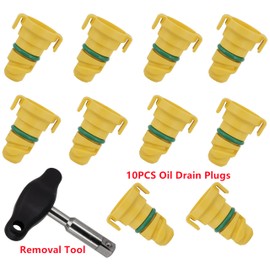 11 Pack Oil Drain Plug Compatible with Ford F-150 F150 Mustang Bronco Explorer Edge Lincoln MKZ FT4Z-6730-A FT4Z6730A BC3Z-6730-A BC3Z6730A KX6Z-6730-B KX6Z6730B BC3Z-6730-B with Removal Tool