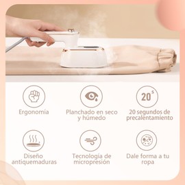 EMAGIE Plancha de Vapor Portatil - 10 Minutos Plancha de Vapor 100 ML Gran Capacidad Plancha de Vapor para Ropa Desinfecta la Ropa y Los Tejidos y Elimina Los OloresIdeal para Viajar y Acampar
