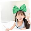 Parliky 1set Patrick's Day Sequin Bowknot Hairbands Green Party Hair