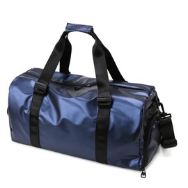 Gym Bag for Men Women Travel Bag with Shoe Compartment and Wet Compartment, Large Capacity Weekend Overnight with Shoulder Strap for Gym Travel Camping (Blue)