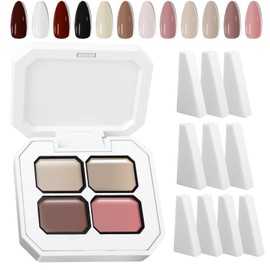 Gradient Painting Gel, 4 Colors Ombre Gel Nail Polish with Nail Sponges & 4 Claws Metal Grabber Sponging for Ombre Nails French Manicure Blush Nail Art Long-lasting Soak Off UV DIY Nail Art-A