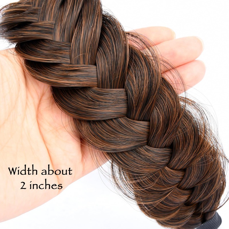 BOBIYA Wide Braided Headband with Teeth Braid Headbands With Teeth