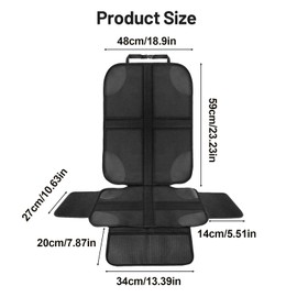 Car Seat Protector, 2 Pack 600D Oxford Fabric Car Seat Protectors for Child Seats Fits ISOFIX Waterproof Fabric Non-Slip 2 Mesh Storage Pockets Side Protection Universal Baby Seat Covers Black