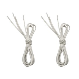 VSUDO Waxed Round 28" White Dress Shoe Laces for Men, 1/8" Thin Formal Business Oxford Shoe Strings, Dress Shoelaces for Men (2 Pairs-White-070CM)