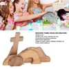 Easter Scene Decoration Handcrafted Wooden Empty Tomb Cross Decoration for