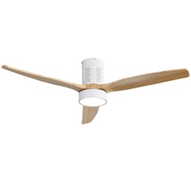 PUDO 52 in. Integrated LED Indoor Natural Ceiling Fan Lighting with Timer and Adjustable Color Temperature