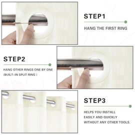 KONZENT Hotel Fabric Stall Shower Curtain Machine Washable with Snap in Removable Liner Shower Curtain for Bathroom Bathtubs Spa(Beige,54" (W) X74 (H))