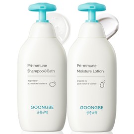 GOONGBE Pri-mmune Shampoo Bath & Moisture Lotion - Korean Baby Cleanser and Body Lotion - Hypoallergenic Moisturizing & Calming Daily Skincare - Gentle Cleanse, Naturally Derived, 11.8 oz.