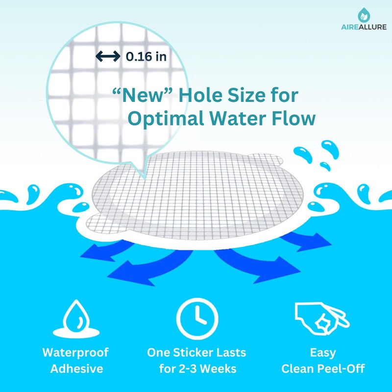 Aire Allure, 25 Pack, Disposable Shower Drain Hair Catcher Mesh