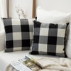 MIULEE Pack of 2 Classic Retro Checkers Plaids Linen Soft