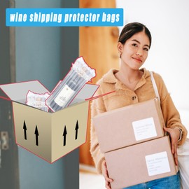STAYWILD 7 Packs Wine Travel Inflatable Protector Bags Airplane,Glass Bottle Shipping Packing Transport Bubble Cushion Wrap Pouches with Reusable Pump