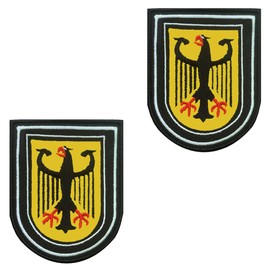 Pack of 2 Golden Shield Funny Patch Removable Patches with Velcro Fastening Tactical Military Flag Patch Applique for Backpacks Outdoor Bags Jacket Vest Clothing Baseball Cap