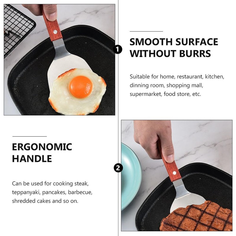 Cabilock 3pcs Stainless Steel Pancake Spatula Set Steak Spatulas Burger
