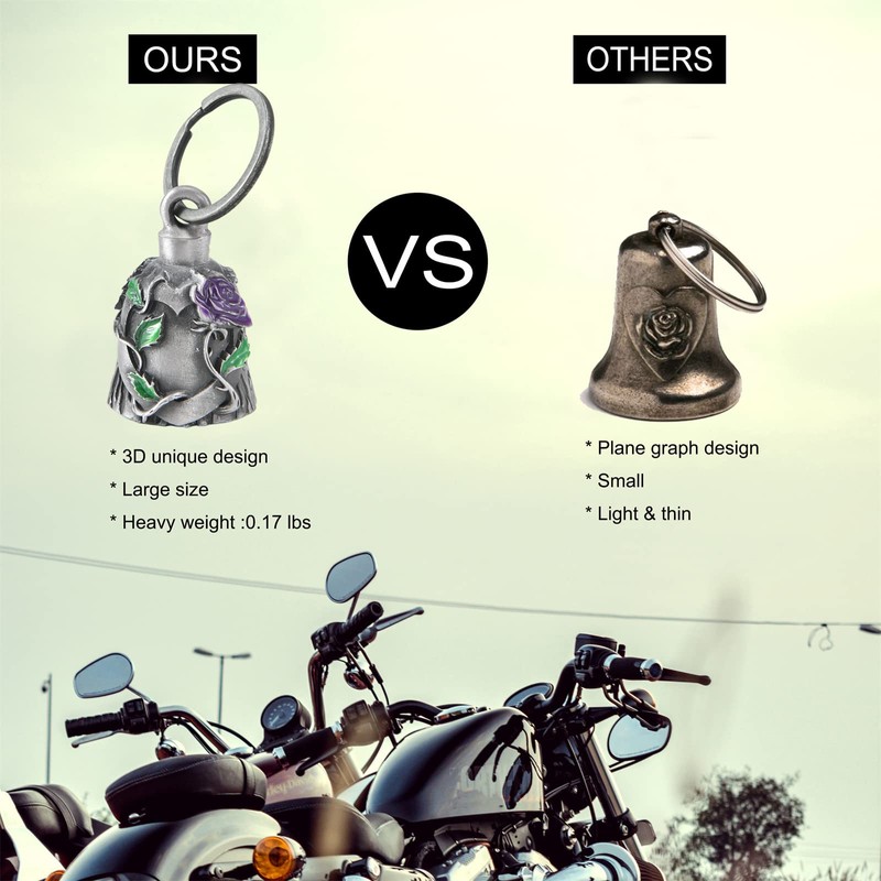 【3Pack】Motorcycle Bell w/Hanger Biker Bell Motorcycle Accessories For Good Luck