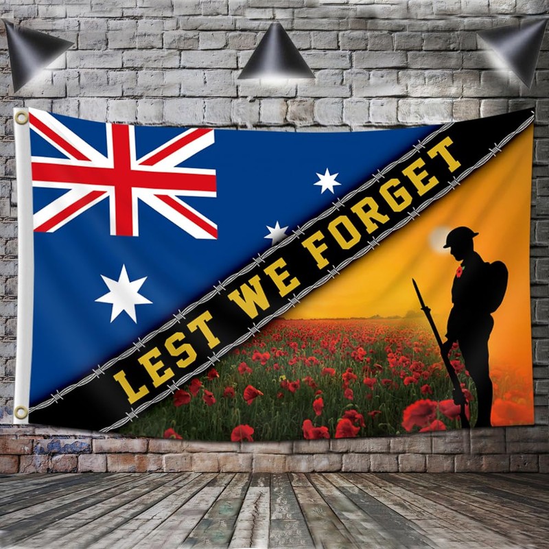 Australian Lest We Forget Flag 3X5FT Australia Anzac Day Flag