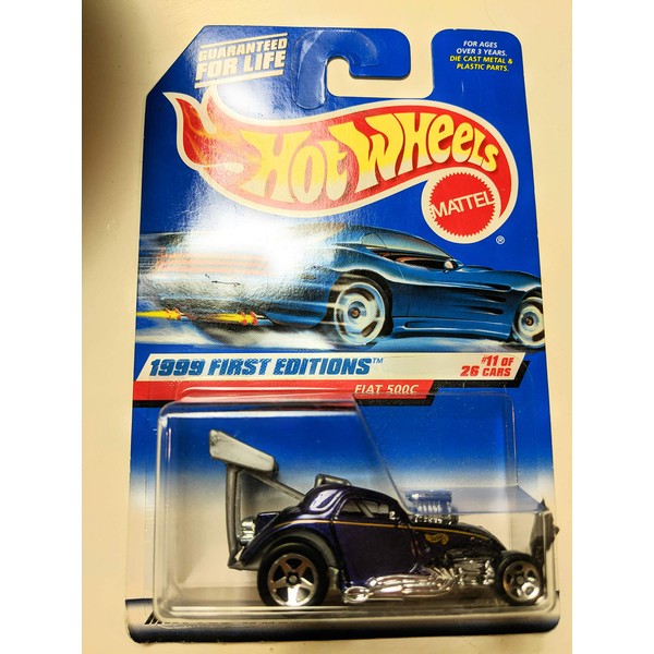 Hot Wheels 1999-11 First Editions Fiat 500C Metalflake PURPLE 1:64