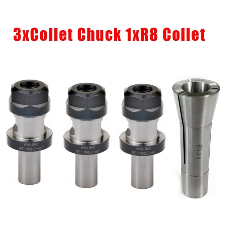 Smowfes M12 R8 ER20 Chuck Chuck Kit 3PCS 3/4 ER20