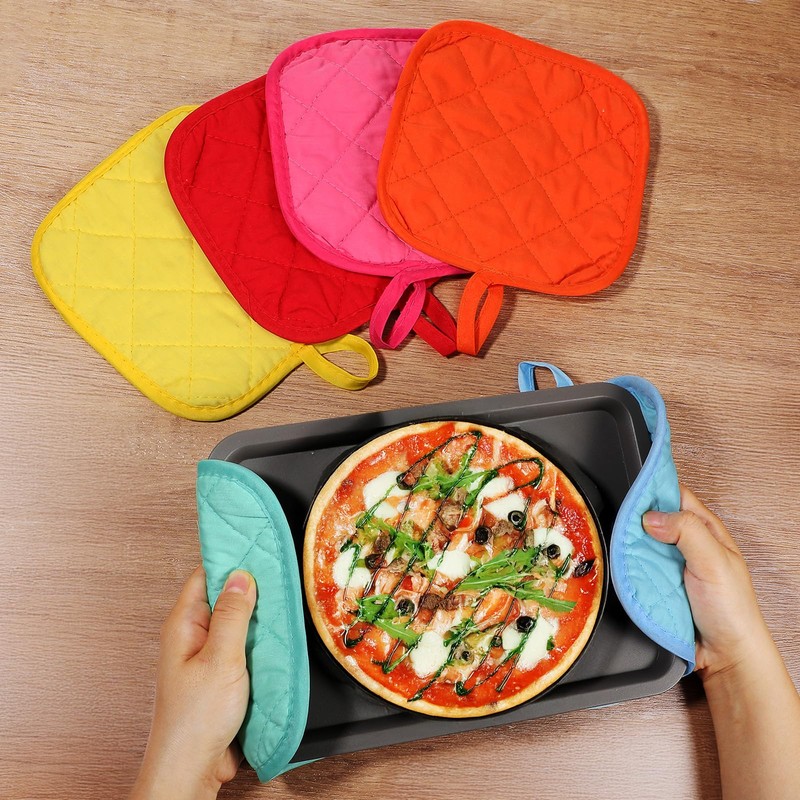 24 Pcs Pot Holders for Kitchen, Heat Resistant Quilted Hot