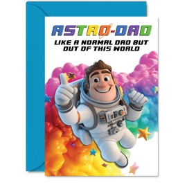 Stuff4 Dad Birthday Card - Astro-Dad - Happy Birthday Card for Daddy from Son Daughter, A5 Astronaut Space Bday Greeting Cards