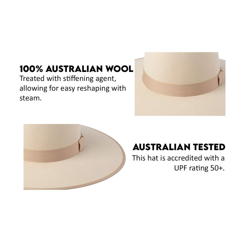 Lack of Color Women's Rancher Fedora Hat (Ivory, Medium (57