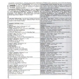 McCall 18" Doll Shoes Slippers Purse Hats Gloves Back Pack McCalls 3469 Sewing Pattern*