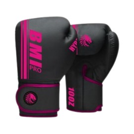 Leather Boxing Gloves - Cow Hide Leather Muay Thai Fighting Gloves With Foam Core and Layers of Gel -Punch Bag Mitts - Shock Absorbing Thumb Lock Protection Sparring Glove (Pink, 16 oz)