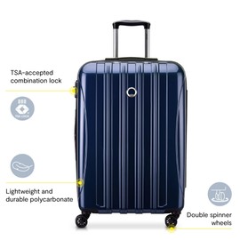 DELSEY PARIS Helium Aero Hardside Expandable Luggage with Spinner Wheels, Brushed Charcoal, Checked-Large 28 Inch
