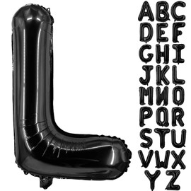Lovoir Large Letter L Balloons 40 Inch Large Mylar Balloons for Birthday Party Celebration Alphabet Decorations Black L