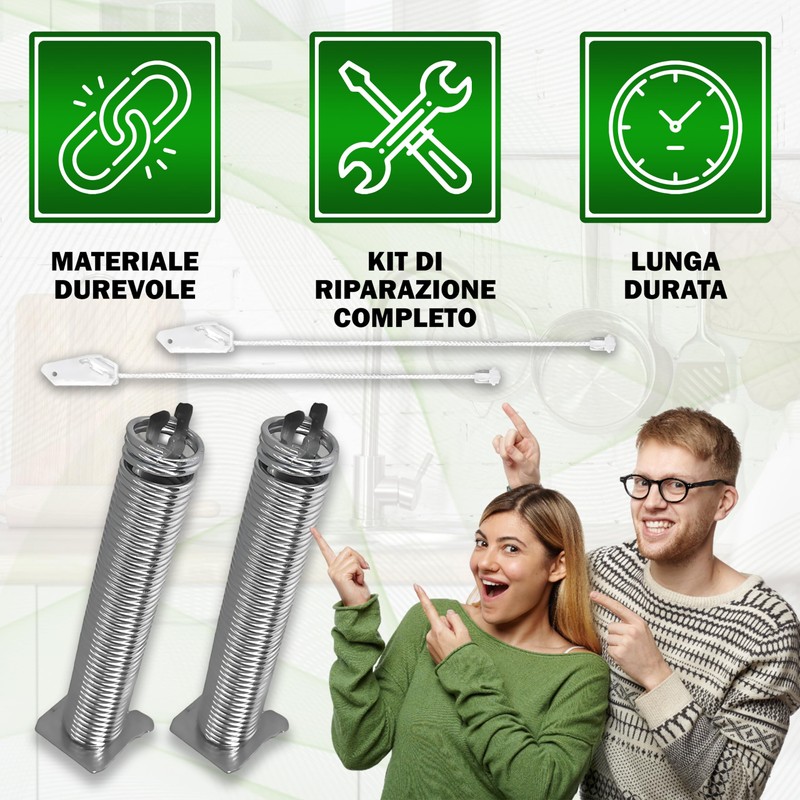 Repair kit hinges in black and spring for mounting on
