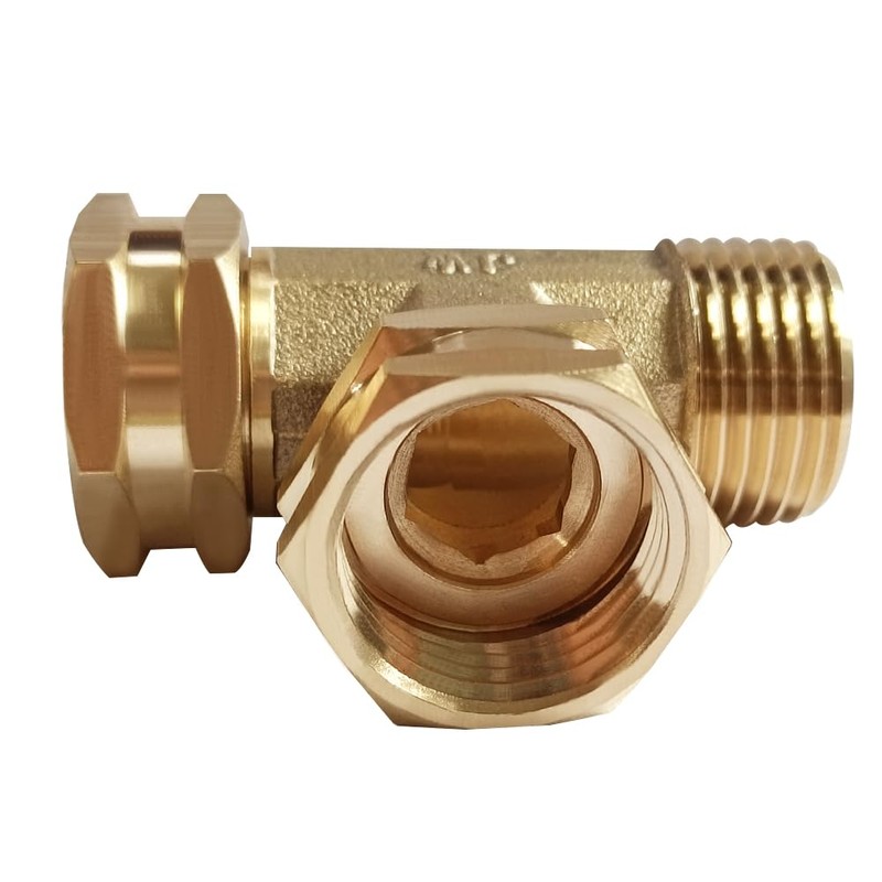 Joywayus 3/4 GHT Threaded Brass Swivel Pipe Fitting Tee T