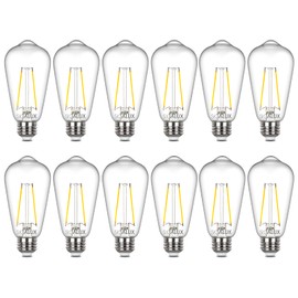 Sigalux Edison Bulbs, E26 LED Bulb ST58 Filament Clear Non-Dimmable Vintage Light Bulbs 40W Equivalent 400LM Daylight White 5000K 15, 000hrs 12 Pack