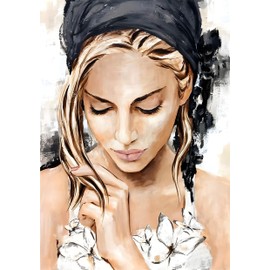 Sticky Rice Paper for Decoupage, 11.22" to 15.55", Craft Supplies , Decoupage Paper for Furniture, Woman Patterns & Designs , Woman Pattern KDN-1 (101)